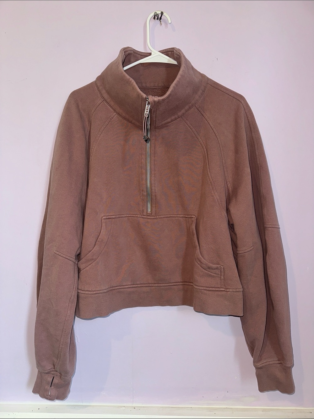Lululemon Scuba Half Zip Funnel Neck Sweatshirt Dusty Mauve Women’s XL/XXL
